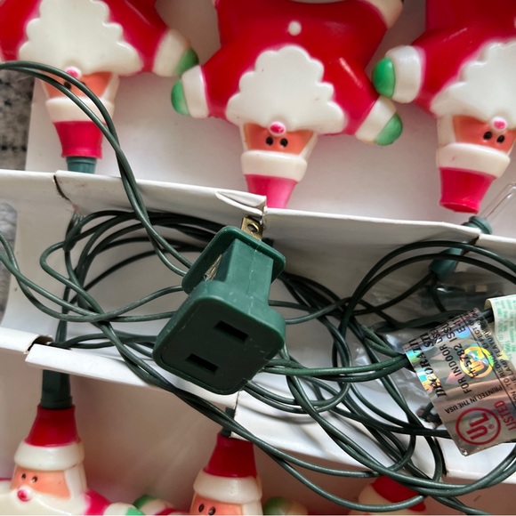 Vintage Blo Mold String Of Lights Santa 10 Club Santa - Picture 12 of 12